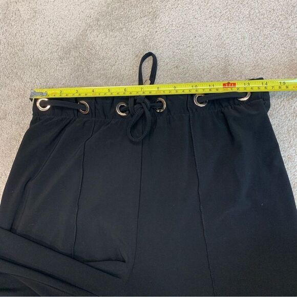 JOSEPH Ribkoff Black gold grommet stretchy spandex drawstring pants Sz 8 - Picture 6 of 9